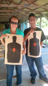 Lauren had never touched a gun prior to our class.  Here you see here with a perfect target, beating her husband's score (a seasoned Coast Guard Maritime Law Enforcement Officer) by 1 shot!  Congratulations Lauren and welcome to the elite group of students known as H's Heroes.